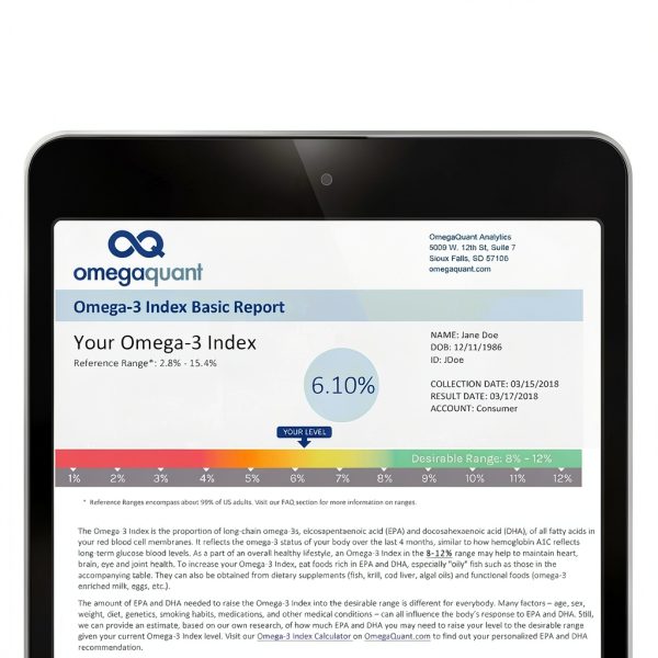Omega-3 Index Test Kit by OmegaQuant Home Blood Test with CLIA Lab-4